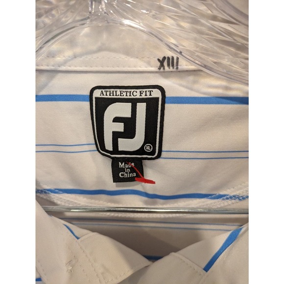 FJ POLO FootJoy Mens Size Extra Large 1/4 Button Short Sleeve Golf Stripe XL - Picture 3 of 3